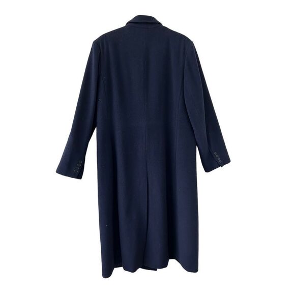 Lauren Ralph Lauren Trech Coat Virgin Wool Cashmere Blend  Navy Women's Large - Picture 3 of 9